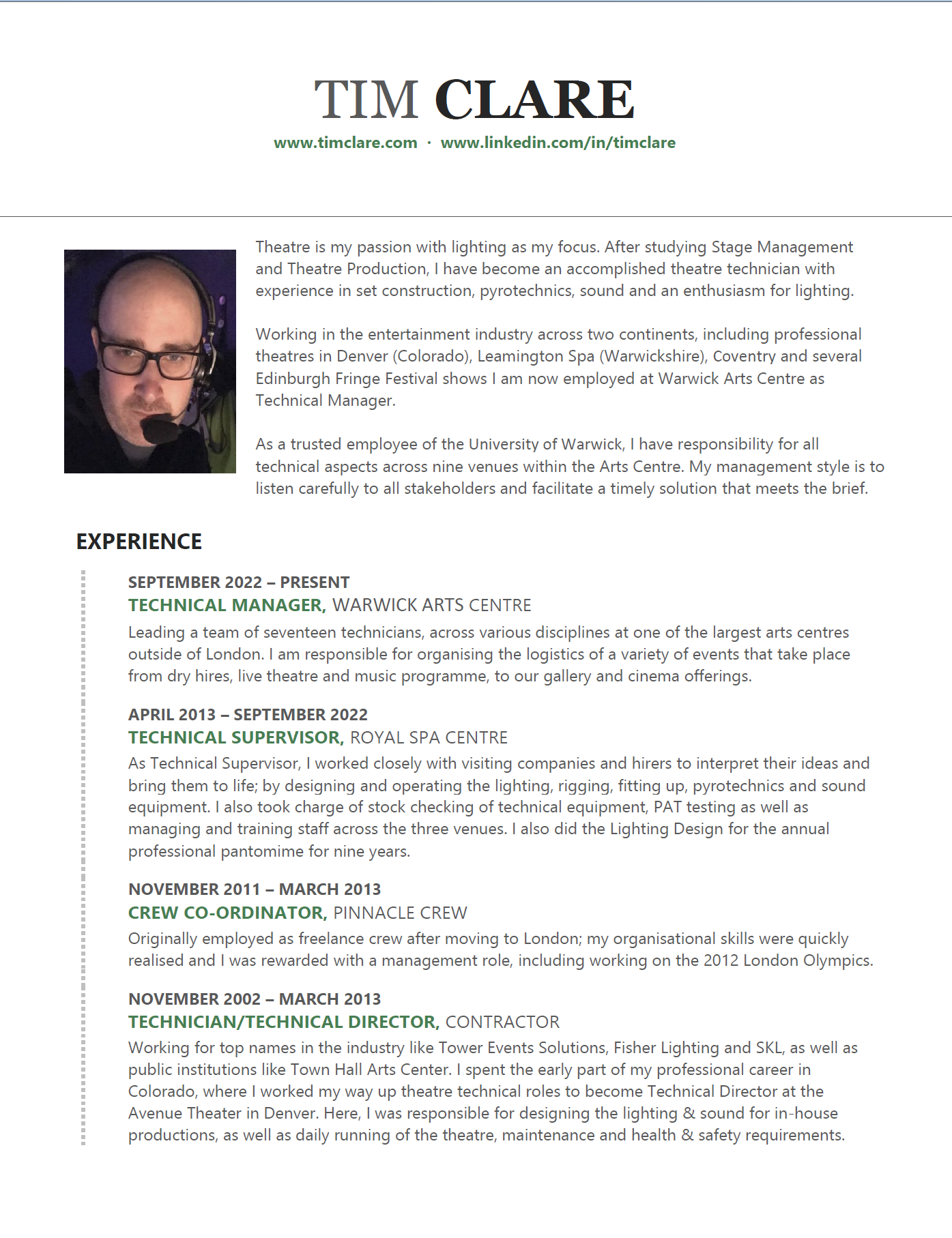 View my CV